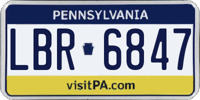PA license plate LBR6847