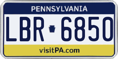 PA license plate LBR6850