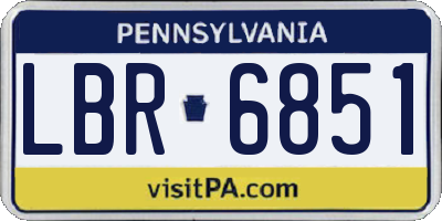 PA license plate LBR6851