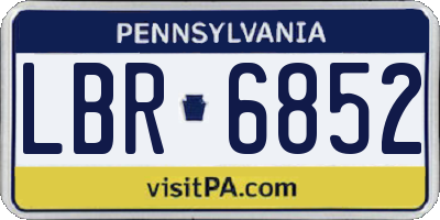PA license plate LBR6852