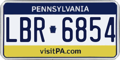 PA license plate LBR6854