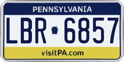 PA license plate LBR6857