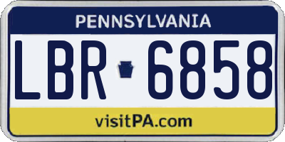 PA license plate LBR6858