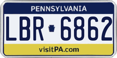 PA license plate LBR6862