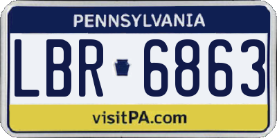 PA license plate LBR6863