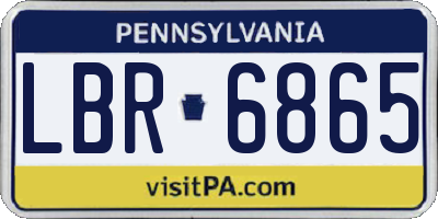 PA license plate LBR6865