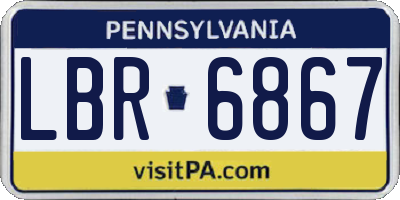 PA license plate LBR6867