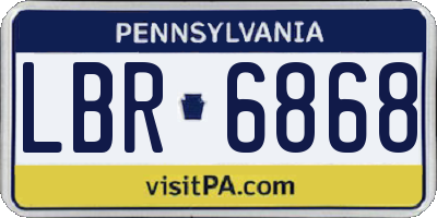 PA license plate LBR6868