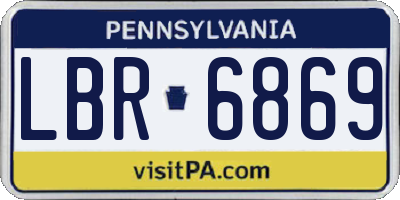 PA license plate LBR6869
