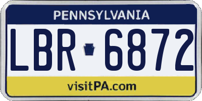 PA license plate LBR6872