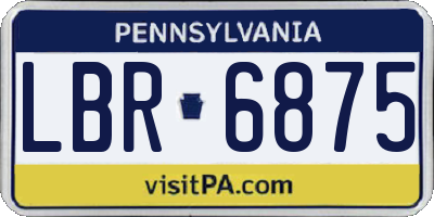 PA license plate LBR6875