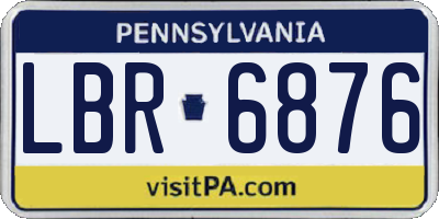 PA license plate LBR6876
