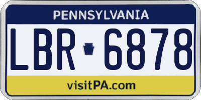 PA license plate LBR6878