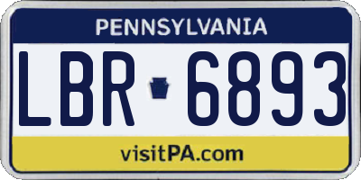 PA license plate LBR6893