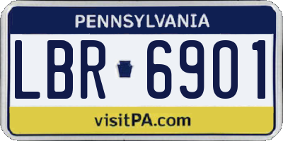 PA license plate LBR6901