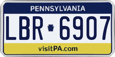 PA license plate LBR6907