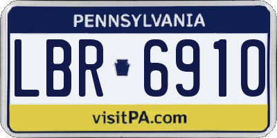 PA license plate LBR6910