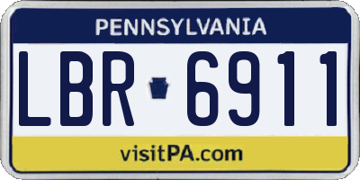 PA license plate LBR6911