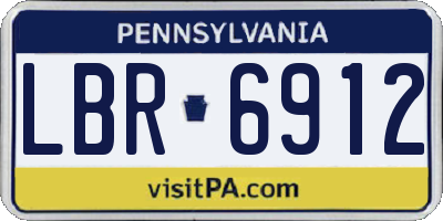 PA license plate LBR6912