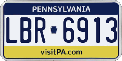 PA license plate LBR6913
