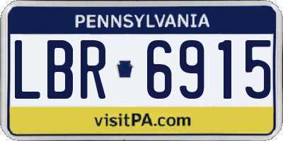 PA license plate LBR6915