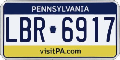 PA license plate LBR6917