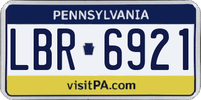 PA license plate LBR6921