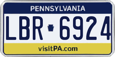 PA license plate LBR6924