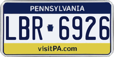 PA license plate LBR6926