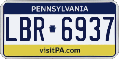 PA license plate LBR6937