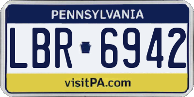 PA license plate LBR6942