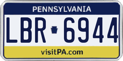 PA license plate LBR6944