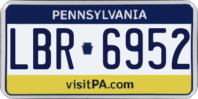 PA license plate LBR6952