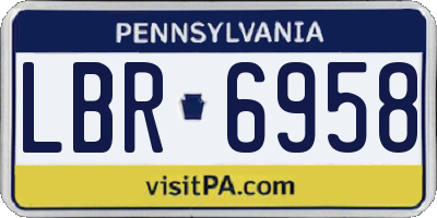 PA license plate LBR6958