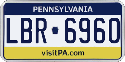 PA license plate LBR6960