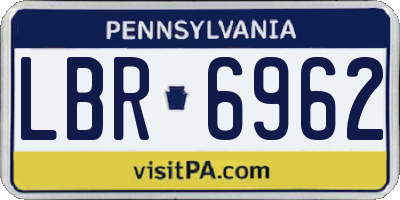 PA license plate LBR6962