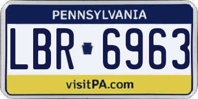 PA license plate LBR6963