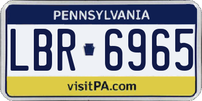 PA license plate LBR6965