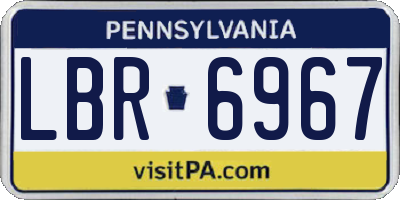 PA license plate LBR6967