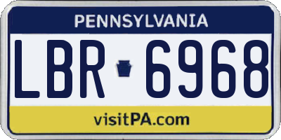 PA license plate LBR6968