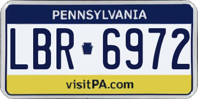 PA license plate LBR6972