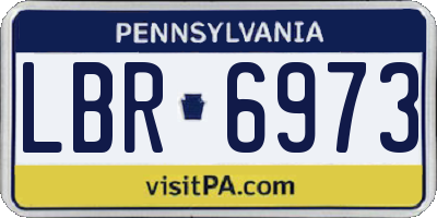 PA license plate LBR6973