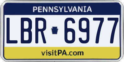 PA license plate LBR6977