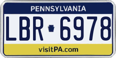 PA license plate LBR6978