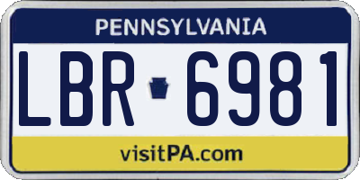 PA license plate LBR6981