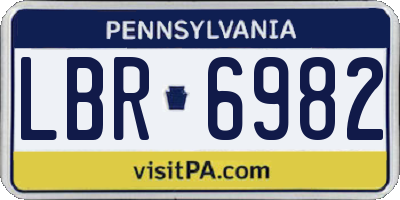 PA license plate LBR6982