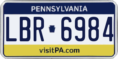 PA license plate LBR6984