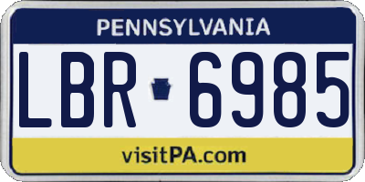 PA license plate LBR6985