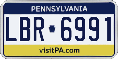 PA license plate LBR6991
