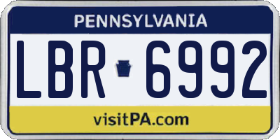 PA license plate LBR6992